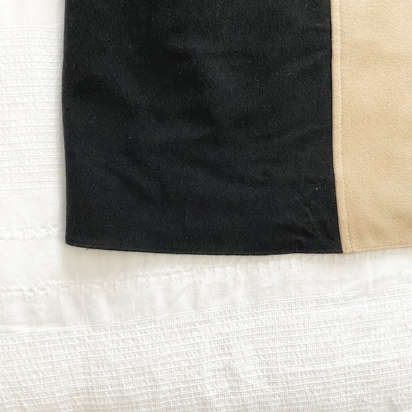 RED VALENTINO BLACK TAN VIRGIN WOOL CASHMERE BLEND SHORT SLEEVE SHIFT DRESS - L - Picture 8 of 8